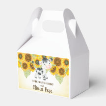 Kuh & Sonnenblumen Mädchen Geburtstagsgeschenk Box