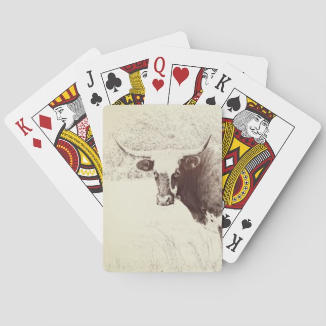 Kuh spielt Karten Original Foto Art Kühe Spielkarten (Rückseite)