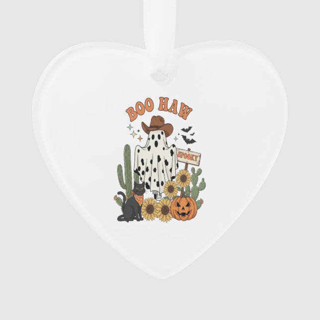 Kuh Spot Ghost Western Funny Halloween Ornament (Vorderseite)