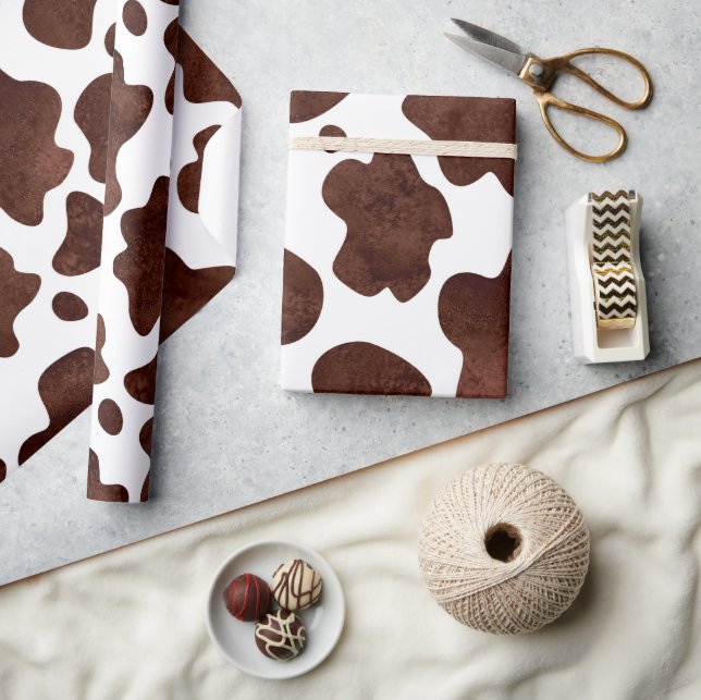 Kuh-Spots Muster braun und Weiß-Tierdruck Geschenkpapier (Kunsthandwerk)