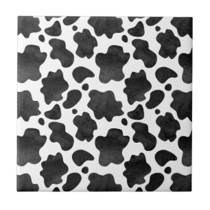 Kuh-Spots Muster Schwarz-Weiß-Tierdruck Fliese