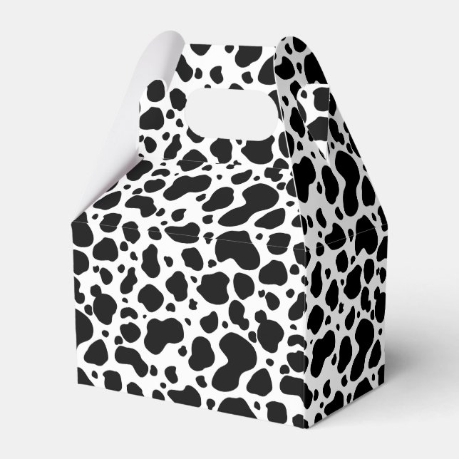 Kuh-Spots Muster Schwarz-Weiß-Tierdruck Geschenkschachtel (Rückseite)