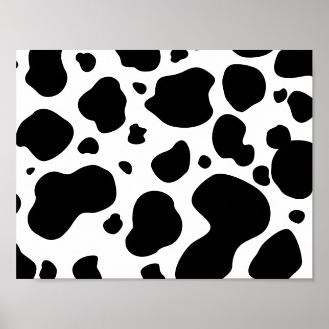 Kuh-Spots Muster Schwarz-Weiß-Tierdruck Poster (Vorne)