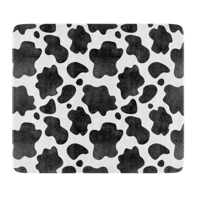 Kuh-Spots Muster Schwarz-Weiß-Tierdruck Schneidebrett (Vorderseite)