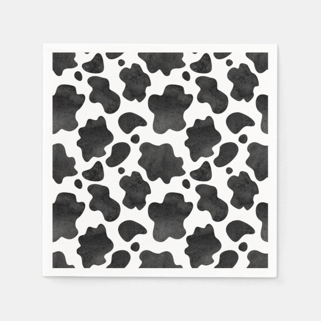 Kuh-Spots Muster Schwarz-Weiß-Tierdruck Serviette (Vorderseite)