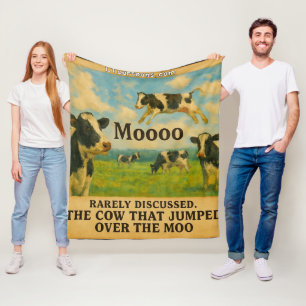 Kuh sprang über das Muuh – Whimsicaler Bauernhof-W Fleecedecke