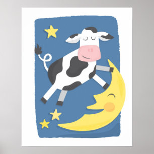 Kuh sprang über den Mond Poster