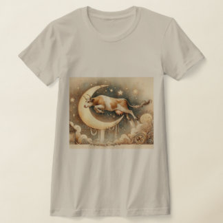 Kuh sprang über den Mond T-Shirt