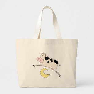 Kuh springt über Mond-T-Shirts und Geschenke Jumbo Stoffbeutel