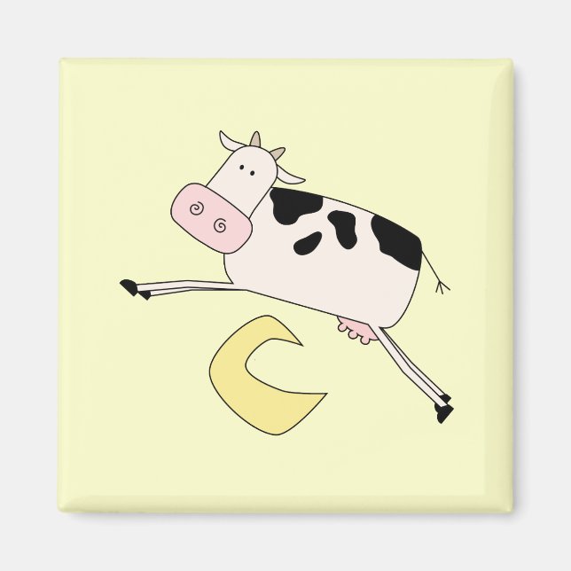 Kuh springt über Mond-T-Shirts und Geschenke Magnet (Vorne)