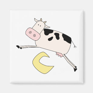 Kuh springt über Mond-T-Shirts und Geschenke Magnet