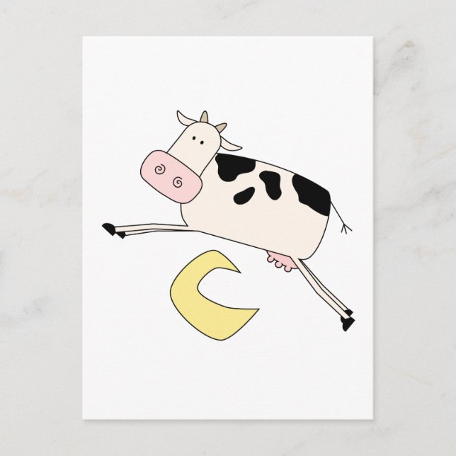 Kuh spuckt über die Mond-Hemden und Geschenke Postkarte (Vorderseite)