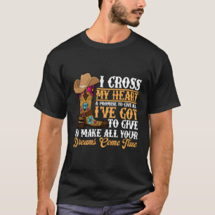 Kuh Stiefel ich überquere meinen Western Landkuh T-Shirt