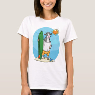 Kuh Strand Surfbrett Sommer T-Shirt