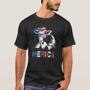 Kuh streckt Amerika Unabhängigkeitstag die Zunge h T-Shirt