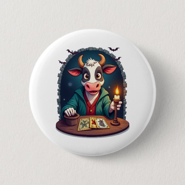 Kuh-Tarot des Terrors Button (Vorderseite)