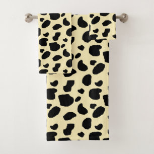 Kuh Tier Haut Farb Muster Design  Badhandtuch Set