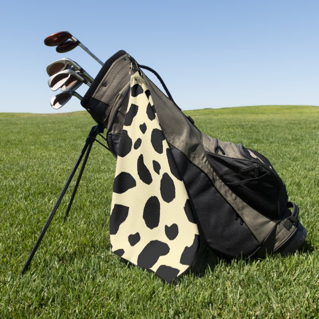 Kuh Tier Haut Farb Muster Design  Golfhandtuch (Gras)