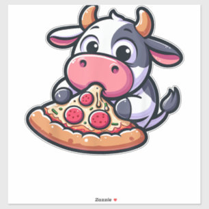 Kuh Tierfutter Pizza Margherita Feinschmecker _2 Aufkleber