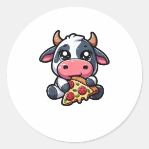 Kuh Tierfutter Pizza Margherita Feinschmecker _4 Runder Aufkleber