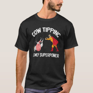 Kuh-Tipping Redneck Superhelden Humor Land Farm T-Shirt