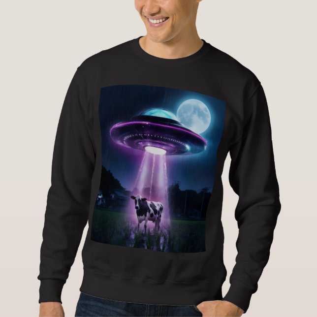 Kuh trifft Außerirdischen. Sweatshirt (Vorderseite)