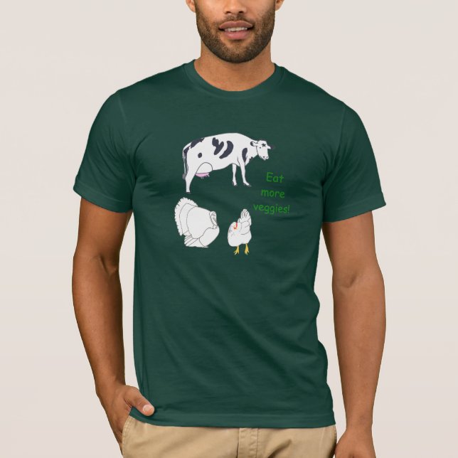 Kuh Türkei Hühnchen essen mehr Veggies-Hemden T-Shirt (Vorderseite)