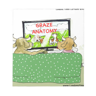 Kuh TV Shows Lustiger Cartoon Notizblock