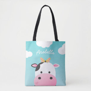 Kuh-u. Schmetterlings-Freundin-individueller Name Tasche