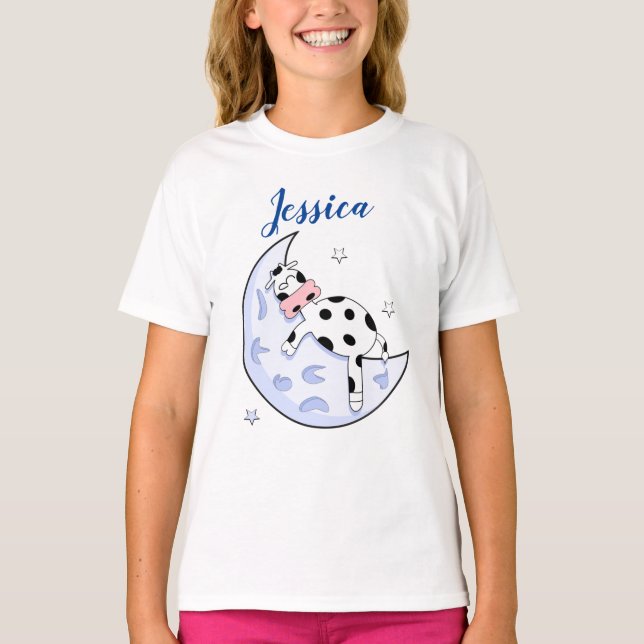Kuh über dem Mond T-Shirt (Vorderseite)