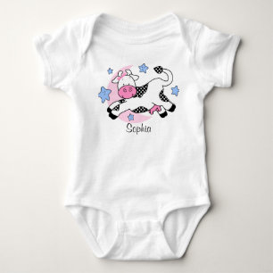 Kuh über Mond-Baby Baby Strampler