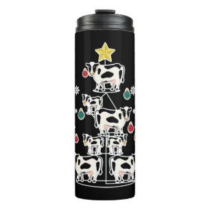 Kuh Ugly Weihnachtsbaum Design Dekoration Ornament Thermosbecher