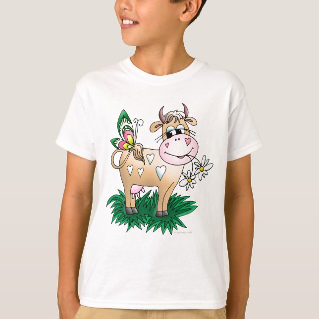 Kuh und Butterfly T-Shirt (Vorderseite)