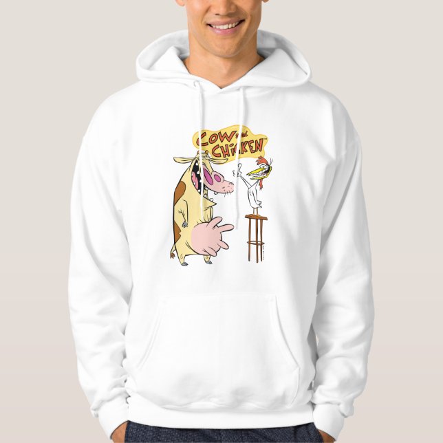 Kuh und Hühnchen lächelnd Grafik Hoodie (Vorderseite)