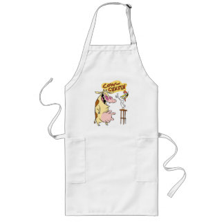 Kuh und Hühnchen lächelnd Grafik Lange Schürze