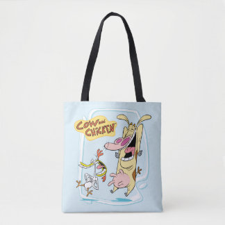 Kuh und Hühnchen lachen Grafik Tasche