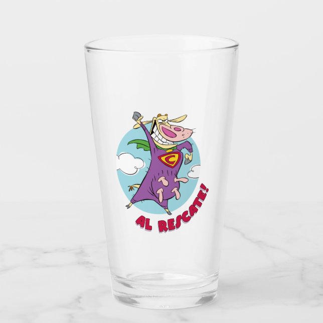 Kuh und Hühnchen Super Cow Al Rescate! Glas (Vorderseite)