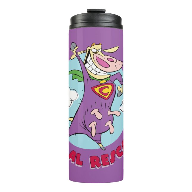 Kuh und Hühnchen Super Cow Al Rescate! Thermosbecher (Vorderseite)