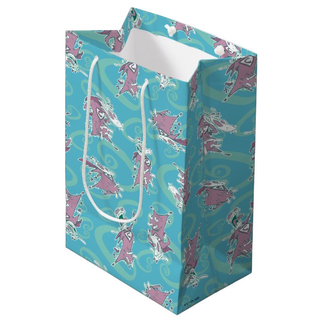 Kuh und Hühnchen-Super-Kuh-Muster Mittlere Geschenktüte (Vorderseite Schrägansicht)