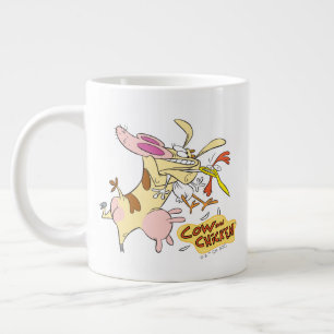 Kuh- und Hühnerstück-Grafik Jumbo-Tasse