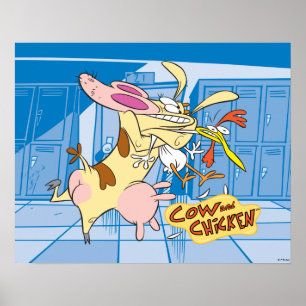 Kuh- und Hühnerstück-Grafik Poster