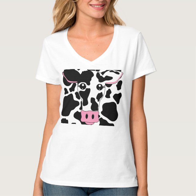 Kuh- und Kuhdruck T-Shirt (Vorderseite)