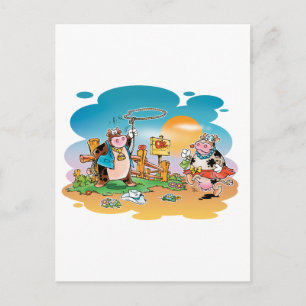 Kuh- und Kuhmädchen Postkarte