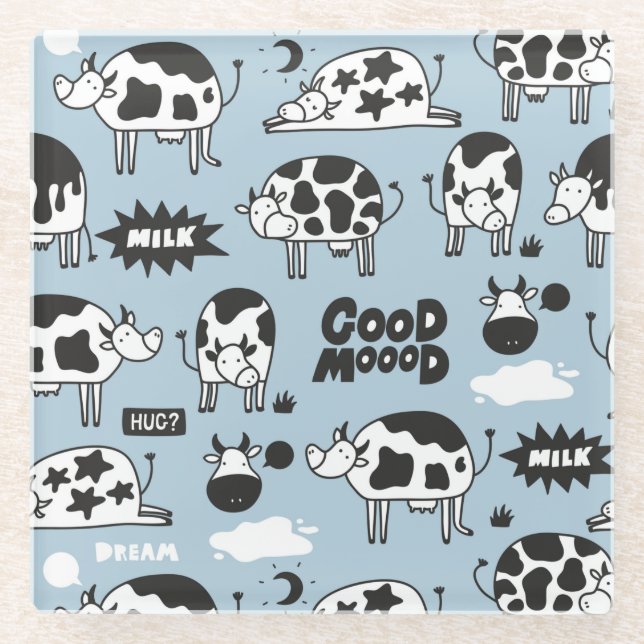 Kuh und Milch Glasuntersetzer (Vorderseite)