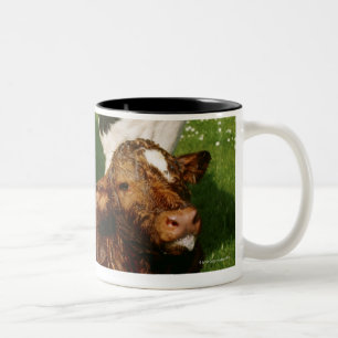 Kuh und neugeborenes Kalb Zweifarbige Tasse