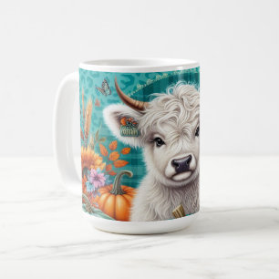 Kuh unter Kürbis und Sonnenblumen Kaffeetasse