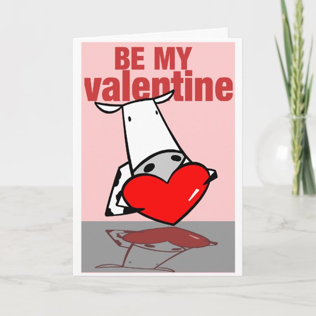 Kuh-Valentinsgruß Feiertagskarte (Vorderseite)