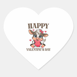 Kuh Valentinstag Herz Geschenke tee lustig Kuh Nie Herz-Aufkleber