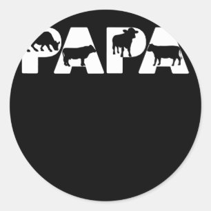 Kuh Vater Funny Papa Kuh Vater Geschenk Runder Aufkleber