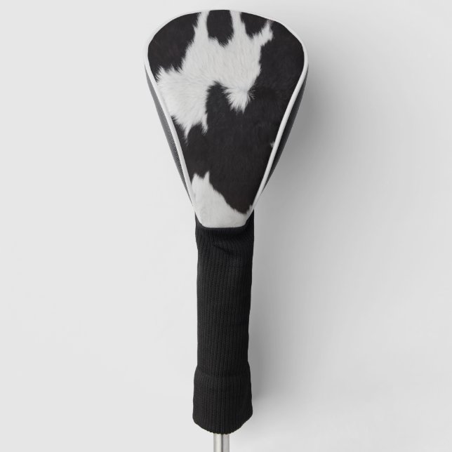 Kuh verstecken Schwarz-weiß Golf Headcover (Vorderseite)
